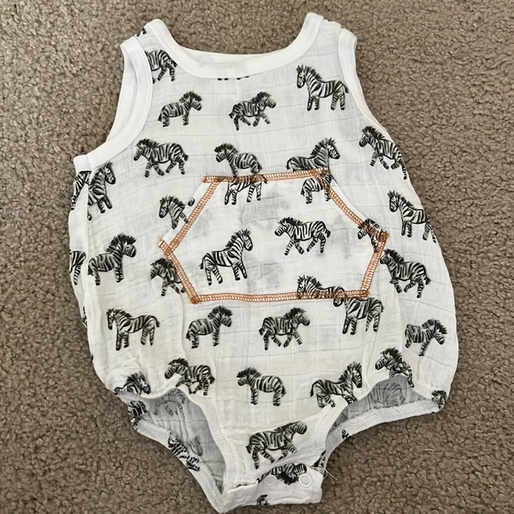 Mud Pie Zebra Baby Bubble 9-12M